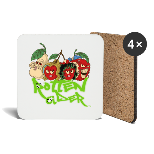 Fruit Squad Coasters (set of 4) - white