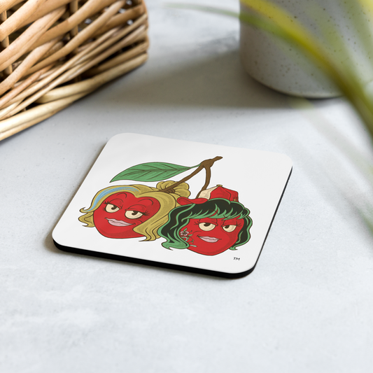 Cherry Cork-back coaster